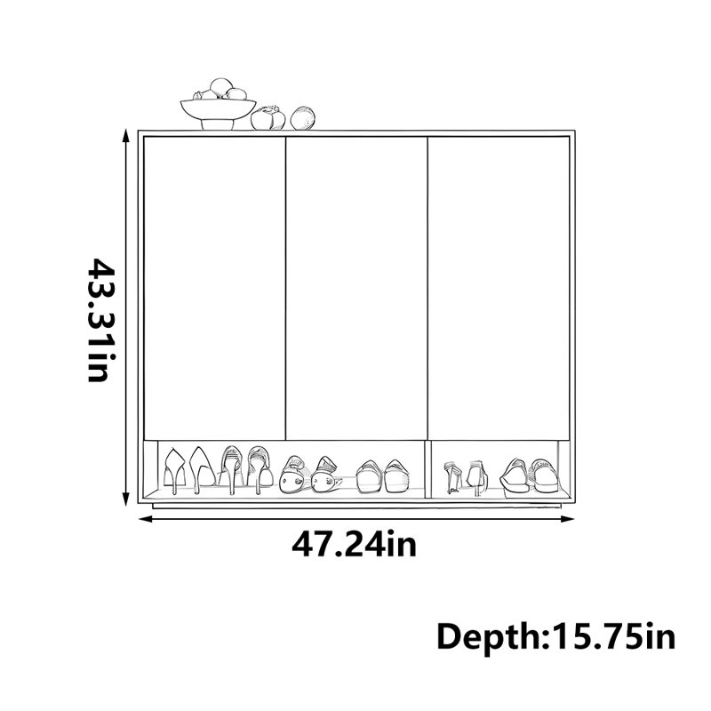 Light luxury trendy storage shoe cabinet, Ivory