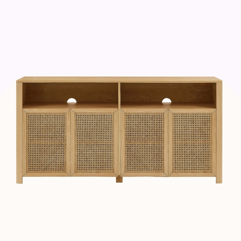 Armoire buffet 63 po Mid-Century, Naturel