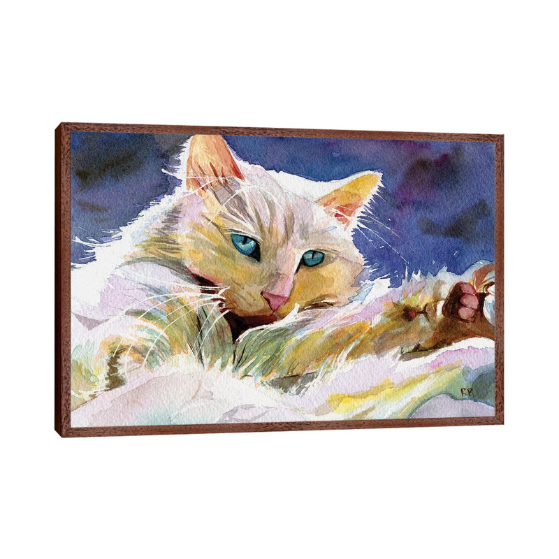 Persian Eyes by Rachel Parker - Painting on Canvas, Classic Brown Wood Framed, 45.72cm H x 66.04cm W x 3.81cm D