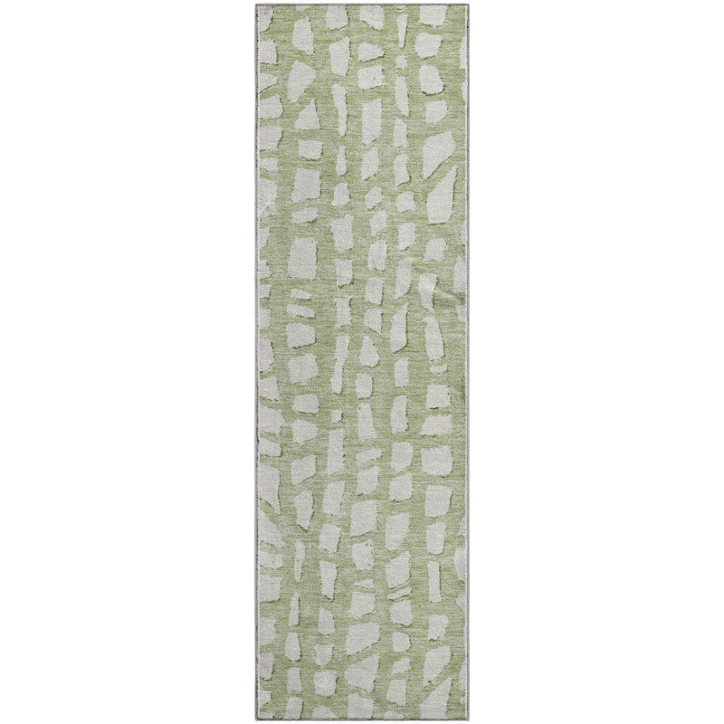 Premium Machine Washable Prisco Aloe Rug, Runner 2'3" x 7'6"