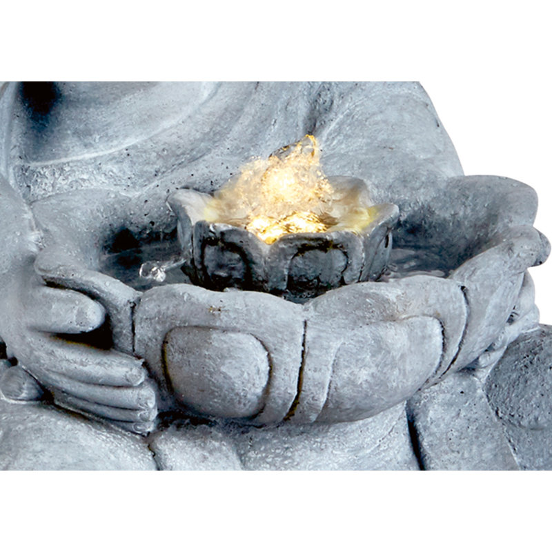 Polystone Buddha Water Feature with LED Light