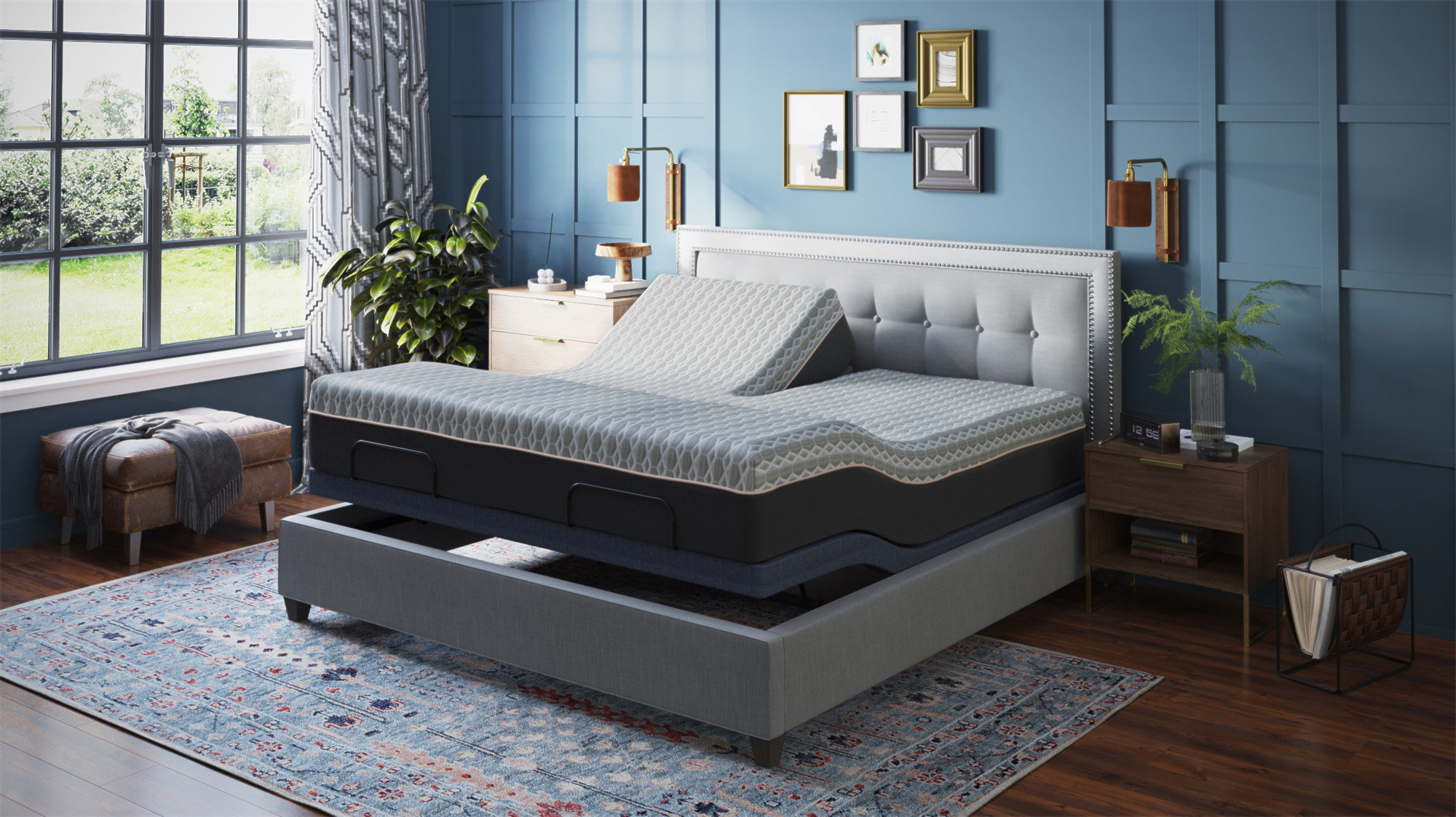 LOONGFIELD Flex Head Adjustable Bed Base With Head And Foot Position ...