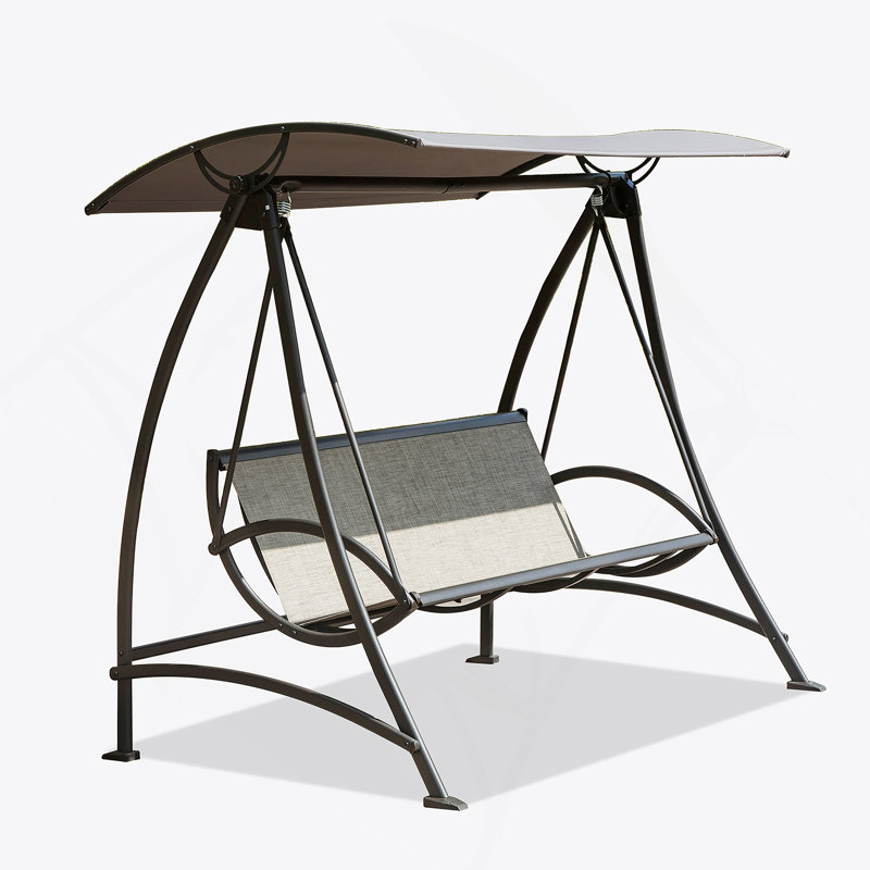Balancelle d'extérieur avec auvent réglable 3 places, 73"