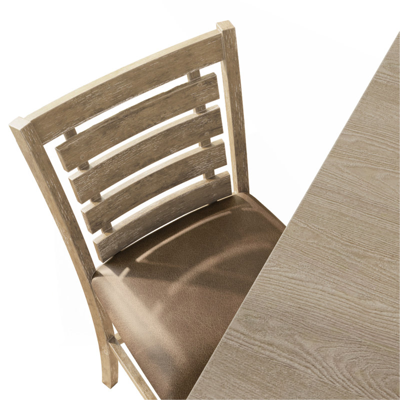 Ensemble de 2 chaises de salle à manger à hauteur de comptoir de style rustique moderne en bois massif