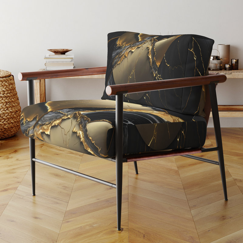 Dau - Fauteuil d'appoint rembourré en velours, Noir, noir, noir, noir
