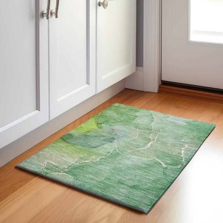 Premium Machine Washable Cerrito AMF511 Green Rug