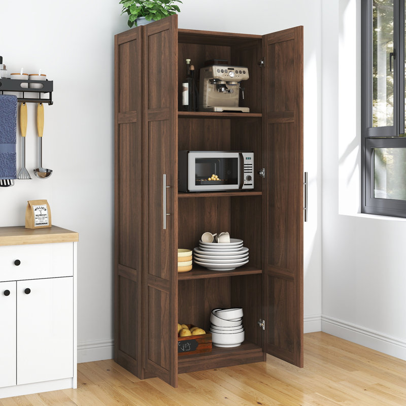 Armoire haute et armoire de cuisine avec 2 portes et 3 cloisons pour séparer 4 espaces de rangement, armoire de salon