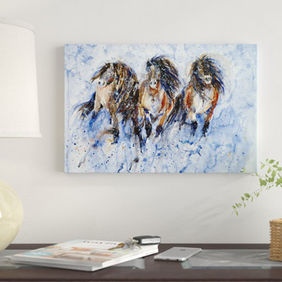 " Yakutian Horses In The Snow Storm " by Zaira Dzhaubaeva
