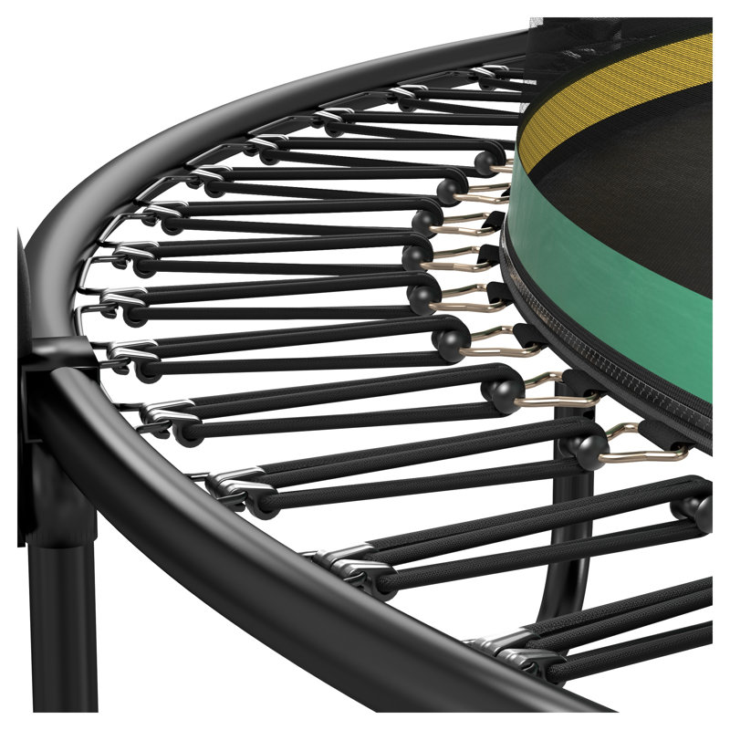 Trampoline YF 14FT Springfree avec filet de sécurité inférieur et échelle - Système de saut à l'élastique extérieur vert