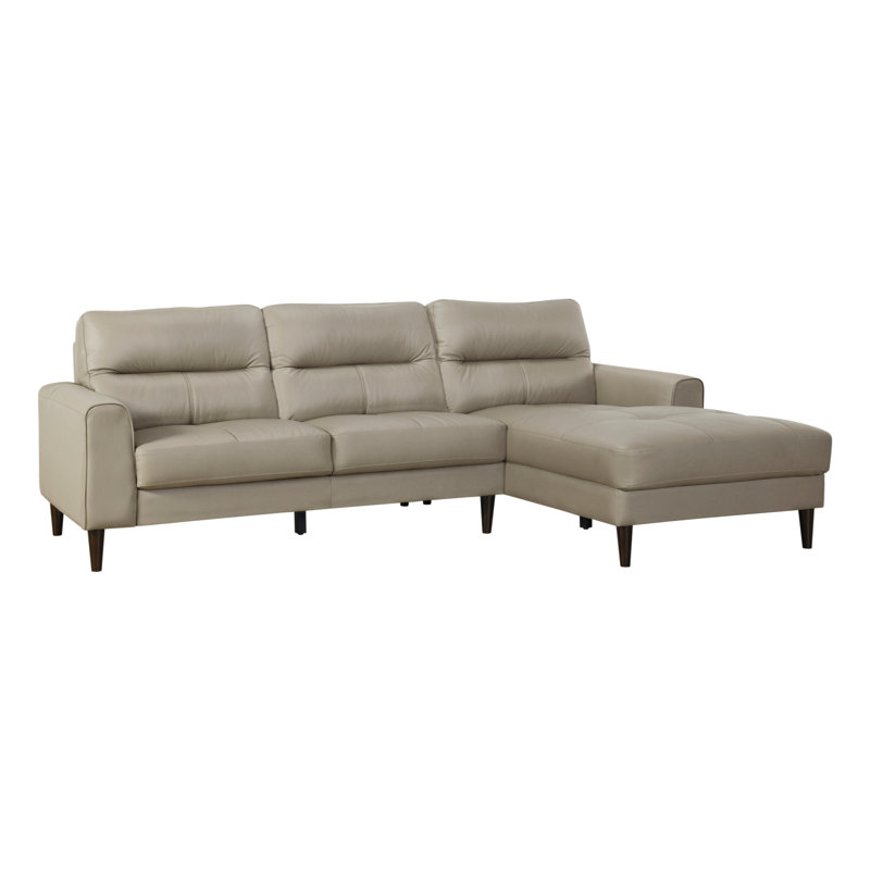 Nandor 96" Modern & Contemporary 2-Piece Sectional Sofa - - Premium Blended Leather Upholstery Sectional, Modern Right Chaise