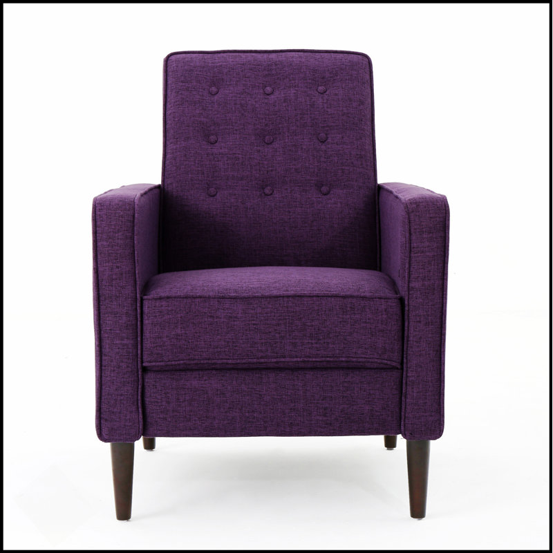 Fauteuil inclinable de style Mid-Century moderne avec dossier légèrement plissé et coussins supplémentaires pour un confort ultime