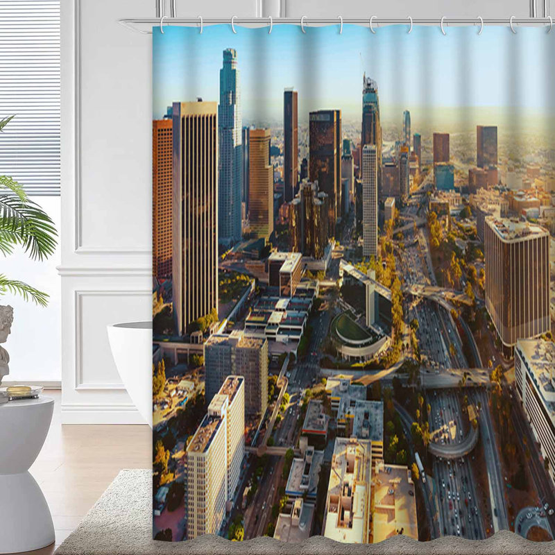 Rideau de douche California Cityscape Sunset, L 72 po x l 78 po