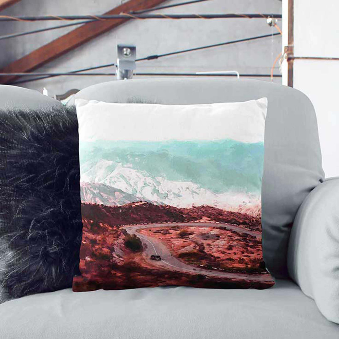 Driving Through Georgia in Abstract Cushion with Filling
