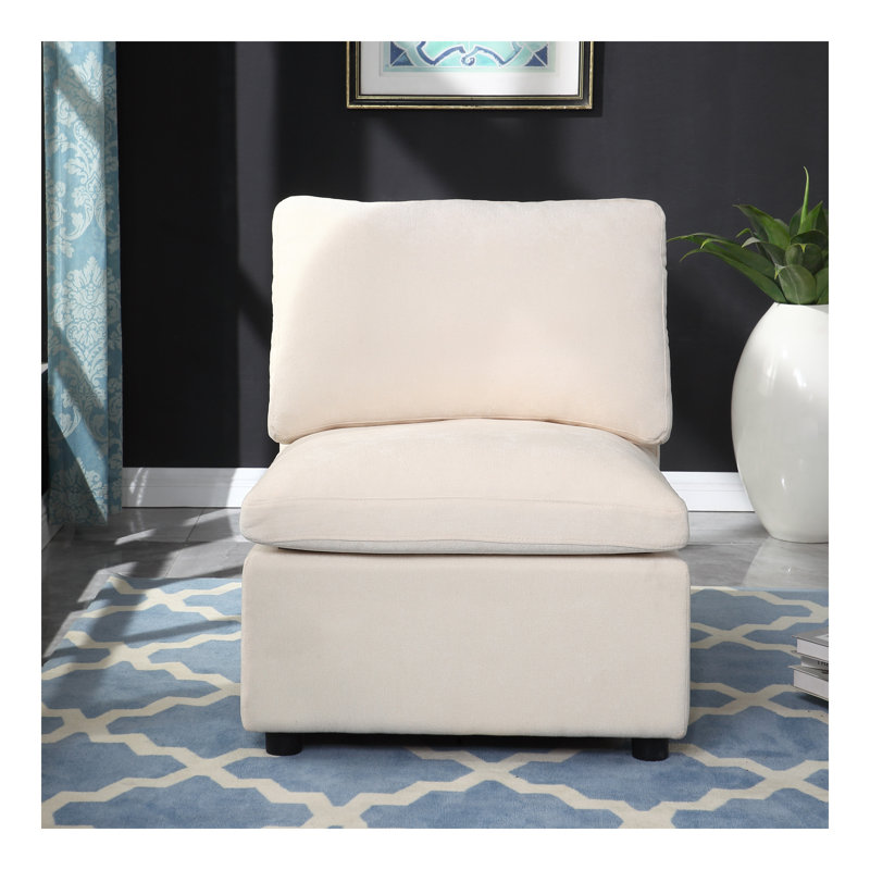 Fauteuil d'appoint sans accoudoirs moderne pour canapé modulaire modulaire