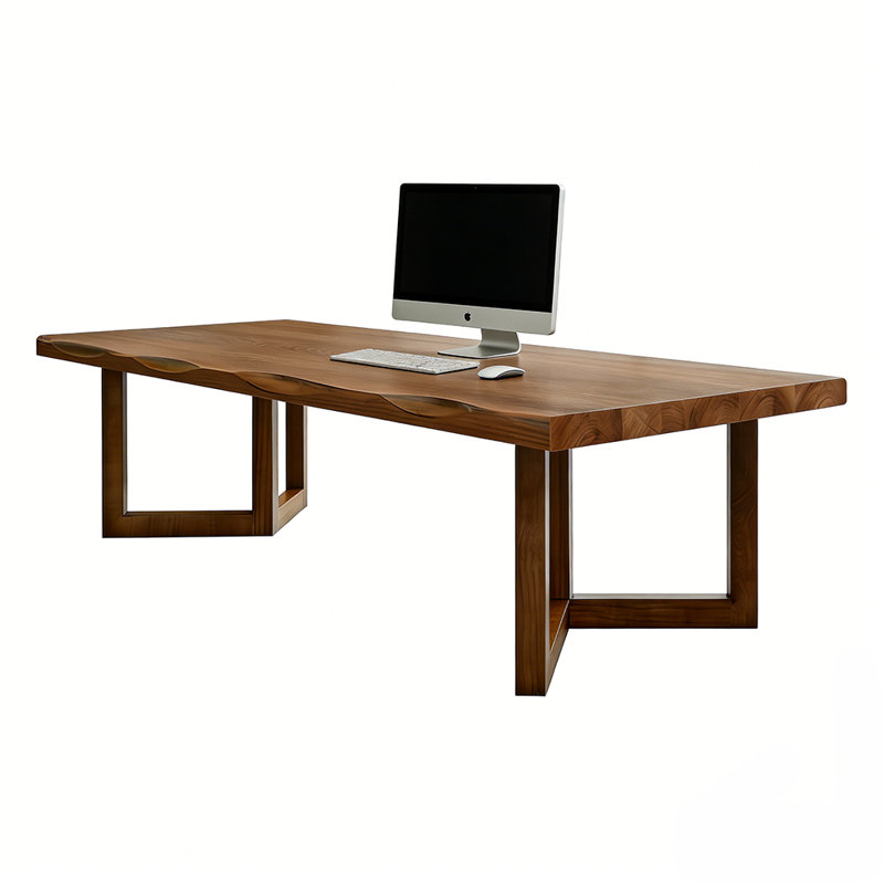 Table de conférence moderne en bois massif | Négociation et bureau, H 29,53 po x L 102,36 po x l 39,37 po