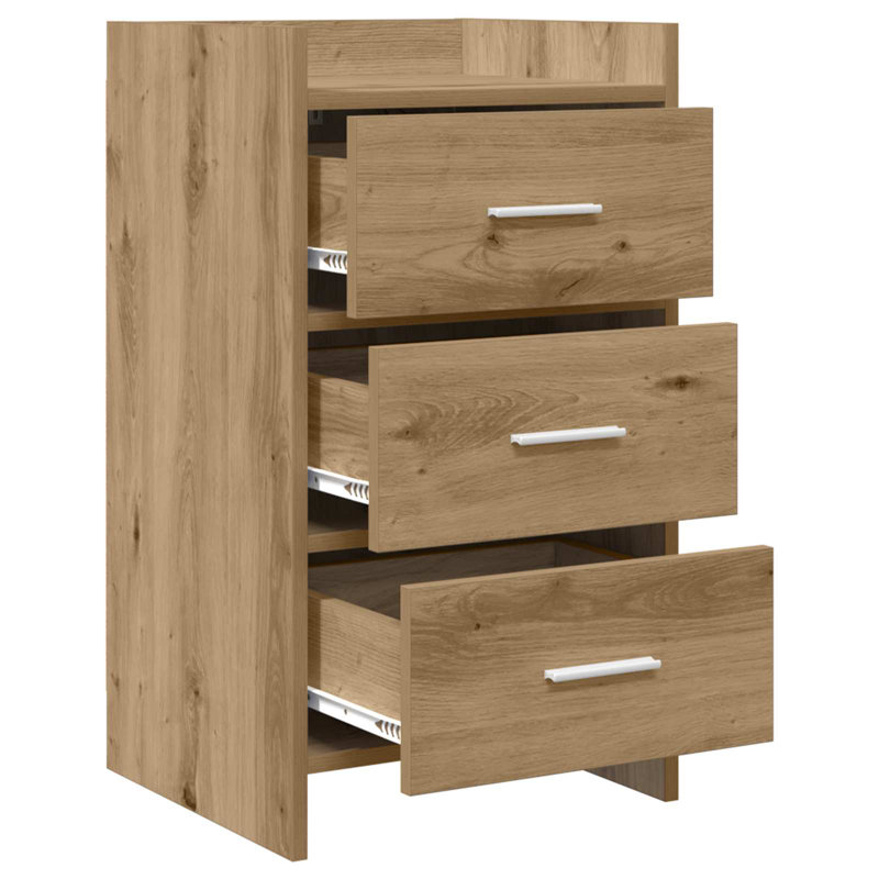 40cm W Composite Bedside Table, Artisan Oak