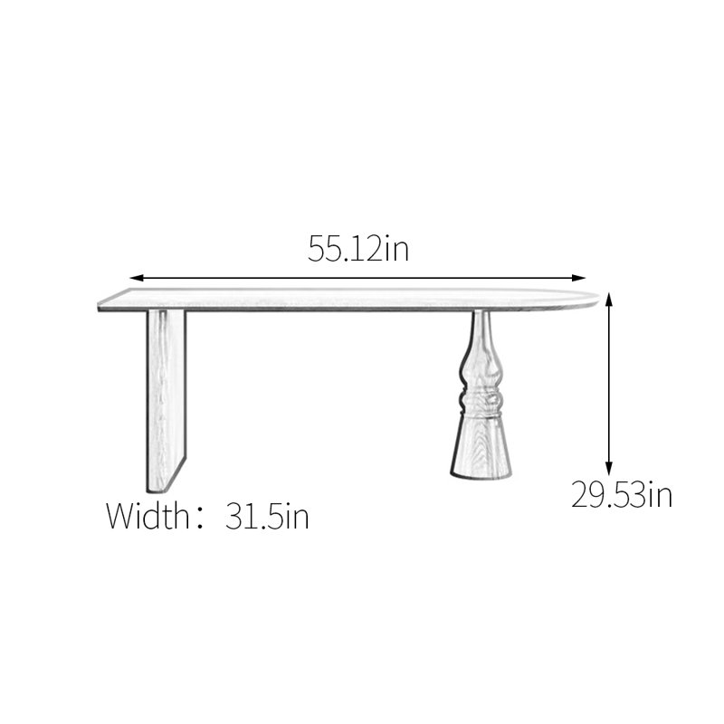 Table de salle à manger en bois massif fritté, H 29,53 po x L 55,12 po x l 31,5 po, Noir