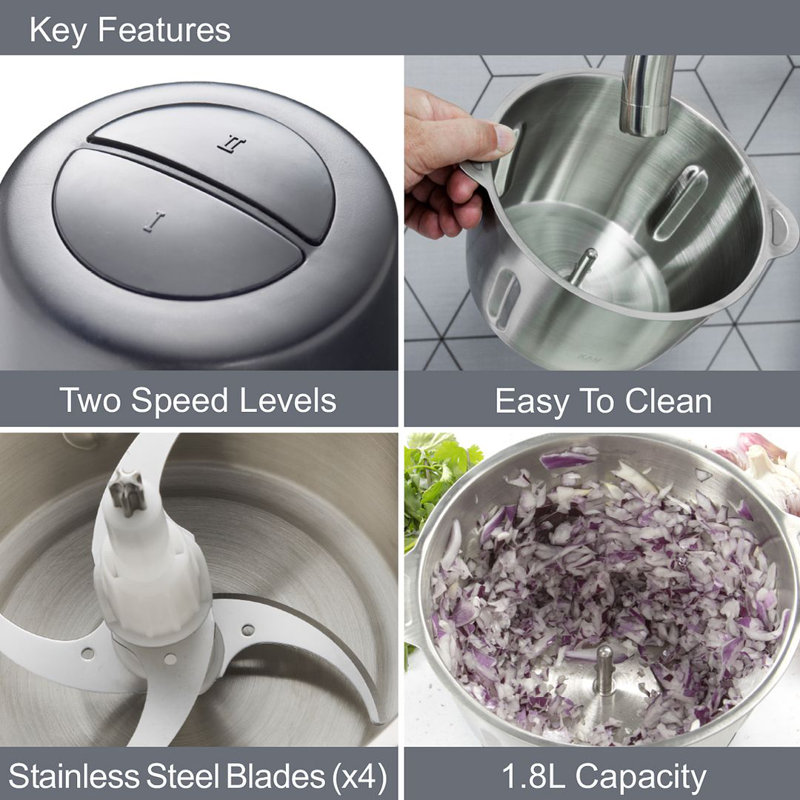 1.8l stainless steel food chopper