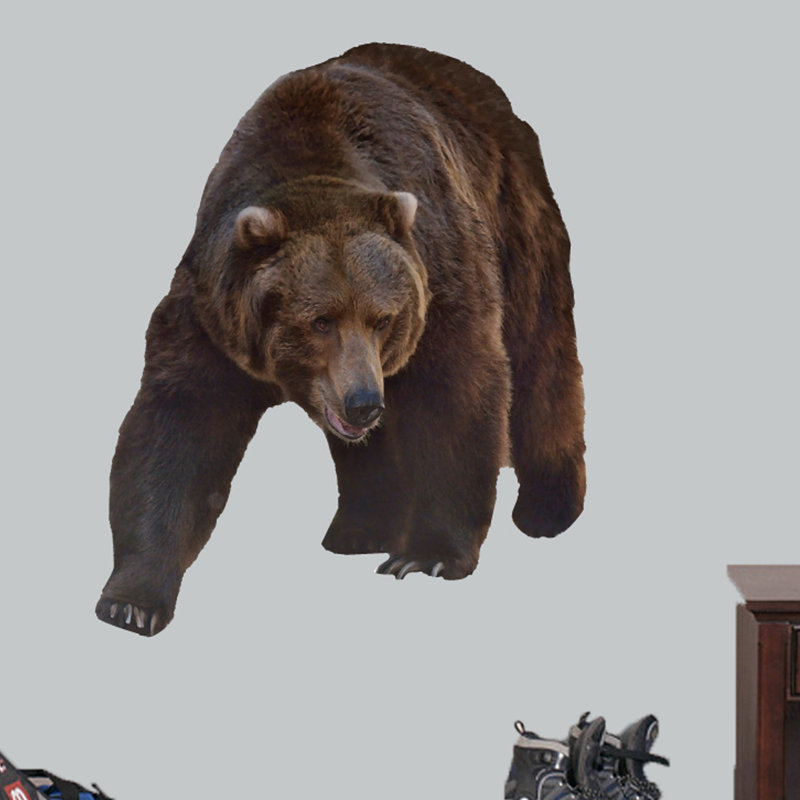 Décalcomanie murale support grizzly real life, H 46 po x l 38 po