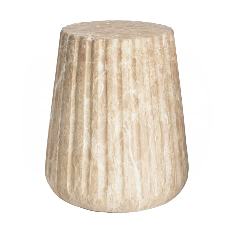Outdoor Cleme Carved Side Table, Gold, Gold