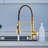 Led Kitchen Faucet With Pull Down Sprayer, Single Handle Single Lever Kitchen Sink Faucet