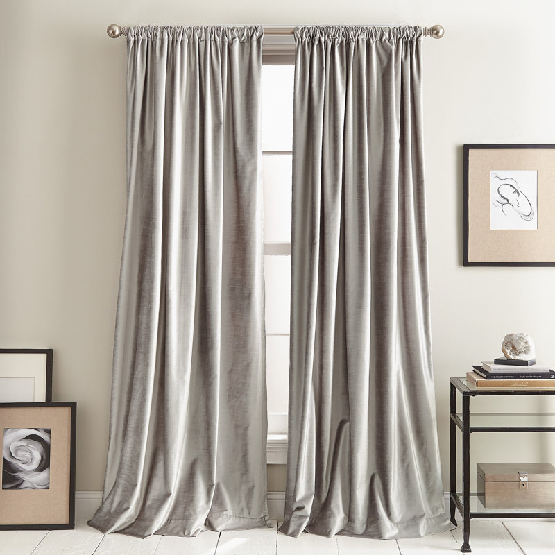 Paire de rideaux obscurcissant avec passe-tringle Modern, argent, l 50 po x L 108 po