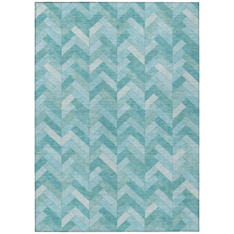 Machine Washable Indoor/Outdoor Matteson ACN2297 Geometric Rug, Rectangle 9' x 12'