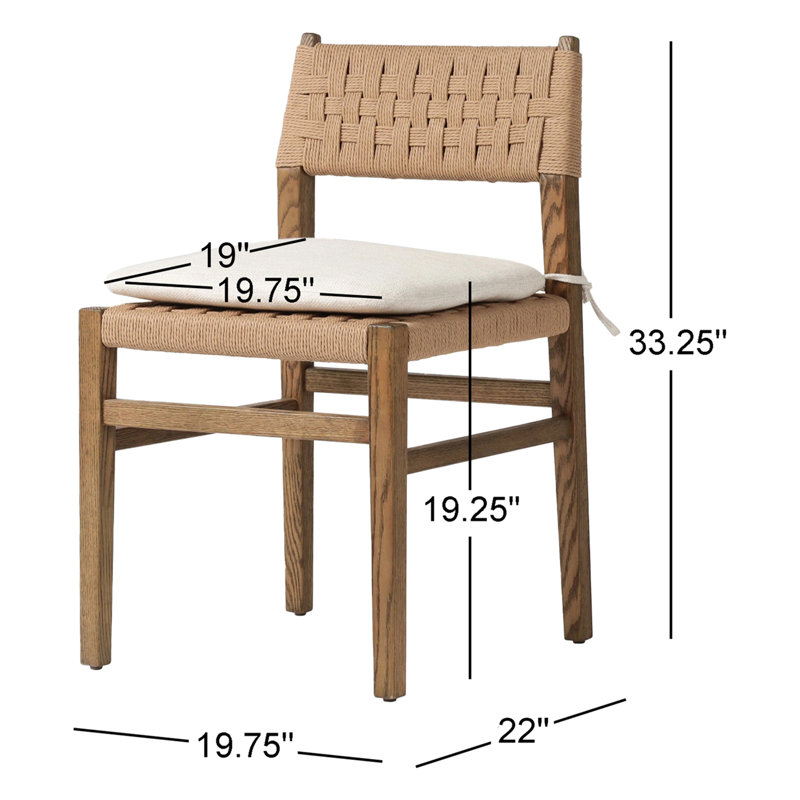 Hamlin Dining Chair With Cushion-Dover Crescent, Toasted Oak