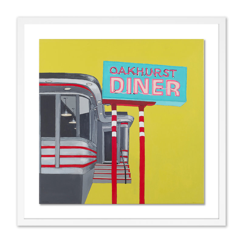 Oakhurst Diner Print by Erica Hauser, White