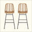 Tabourets de bar d'extérieur en osier (ensemble de 2) avec structure en rotin durable et en métal, pour les barres de jardin modernes-360722286