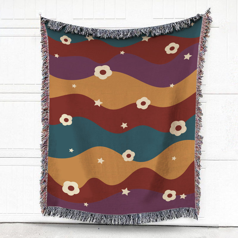 Hand Woven Throw Blanket, 60" x 80"L