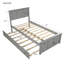 Lit plateforme avec lit gigogne simple, cadre simple, gris-382098748