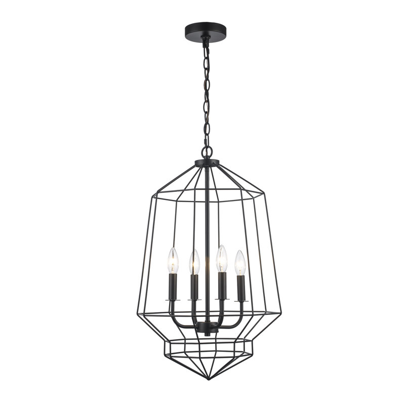 Guillaine 4 - Light Dimmable Geometric Chandelier, Black