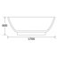 1700mm x 790mm Soaking Acrylic Bathtub