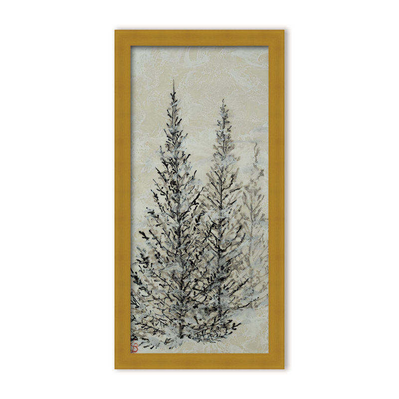 Nature Inspired "Silent Pines" Canvas Wall Art By , 48" H x 24" W x 1.125" D, Framed Print, Brown