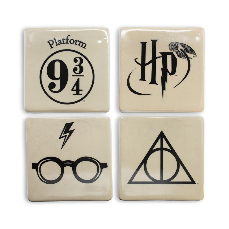 Ceramic Square 4 Piece Coaster Set