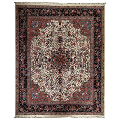 Wool Oriental Area Rug in Navy