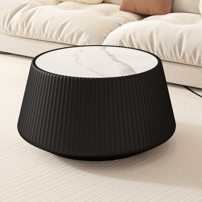 Table basse moderne en cuir fritté clair