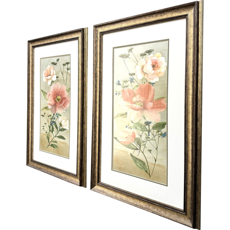 Art floral antique encadré