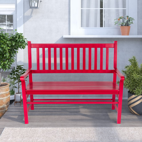 Red Outdoor Benches You'll Love | Wayfair
