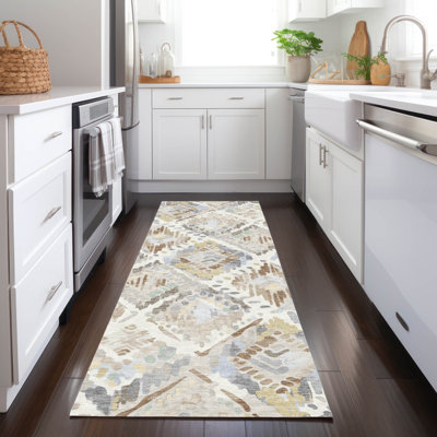 Machine Washable Indoor/Outdoor Christain ACN1330 Ivory Rug