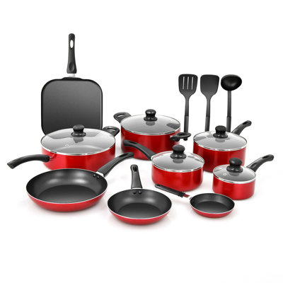 17 - Piece Non-Stick Hard-Anodized Aluminum Cookware Set