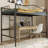 Twin Loft Bed with Removable Ladder & Safety Guardrail, Heavy Duty Metal Frame 400 Lbs Capacity-593291541