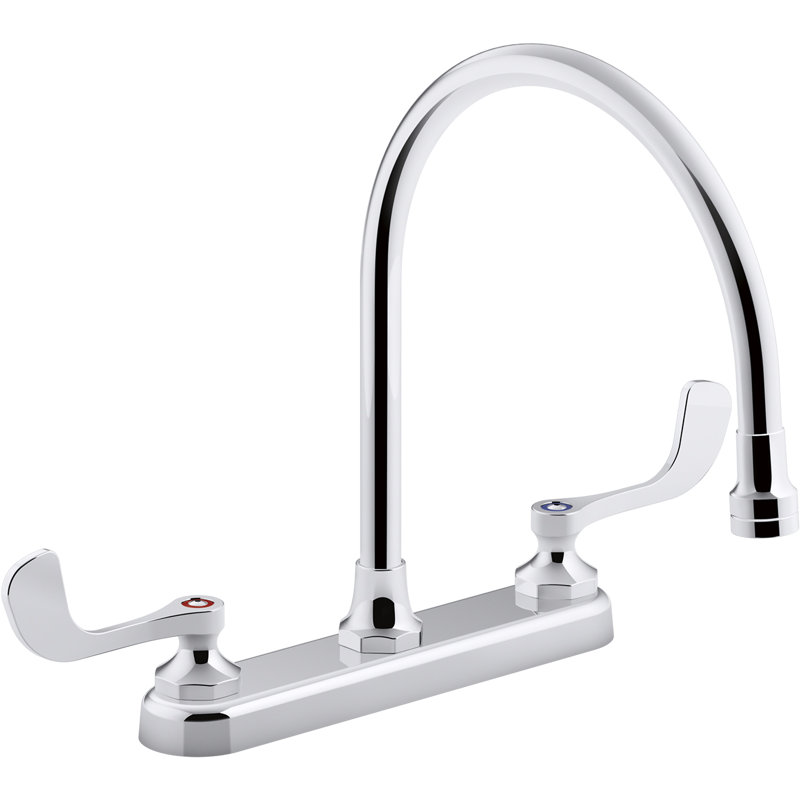 1.8 gpm Triton Bowe 1.8 gpm Kitchen Sink Faucet with 9-516 In. Gooseneck Spout, Aerated Flow and Wristblade Handles