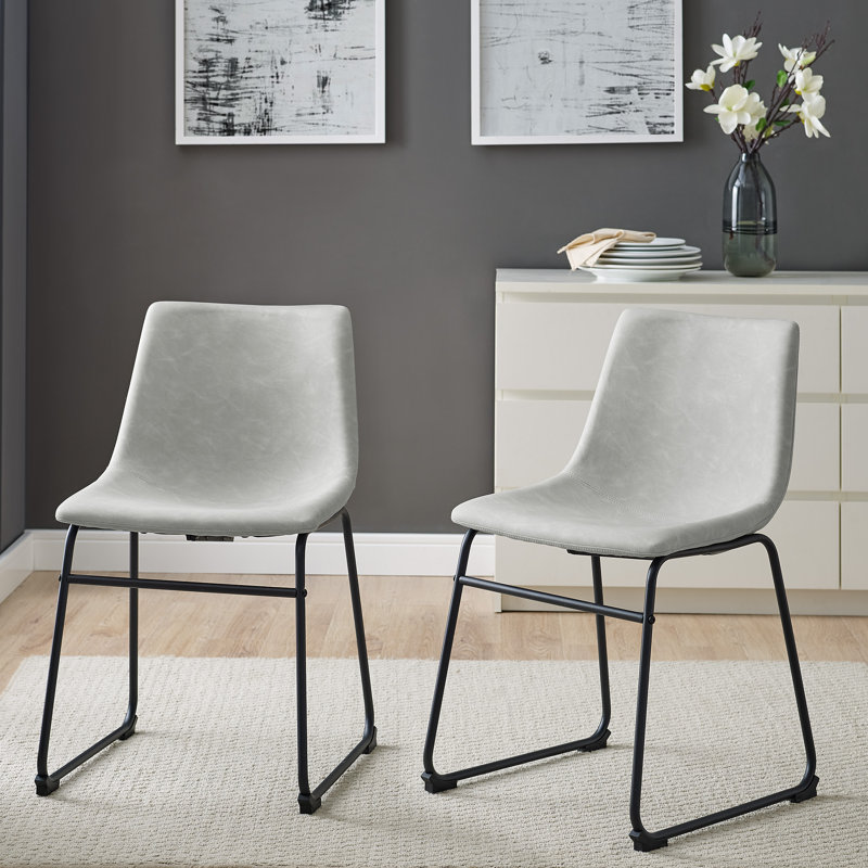 Chaise d'appoint rembourrée Bailey, Similicuir gris