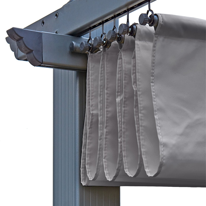 Acorn Aluminium Pergola Gazebo, 227cm H x 305cm W x 298cm D, Grey