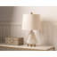 Aimee-Mae 60cm Table Lamp with Glass Base For Bedroom Furniture, Bedside Buffet Lamp with Linen Shade