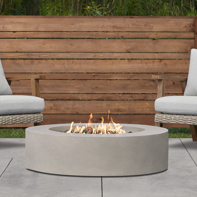 La Valle Concrete Propane Fire pit Table, Flint