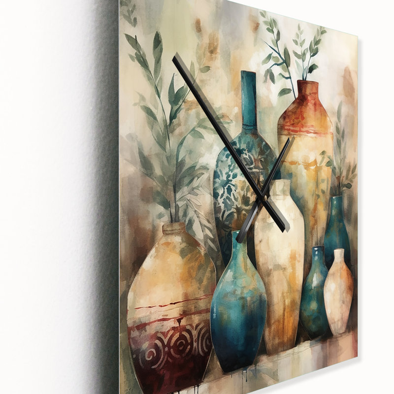 Horloge murale Jakaylah - Boho Pottery, H 32 po x l 16 po x P 1 po