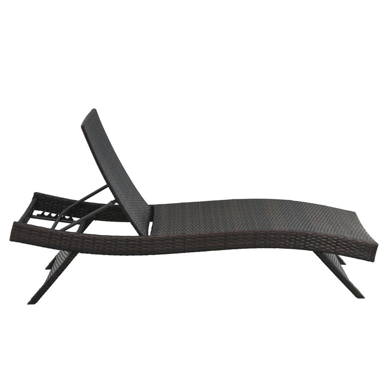 Chaise longue d'extérieur en osier Ozellar, Marron foncé